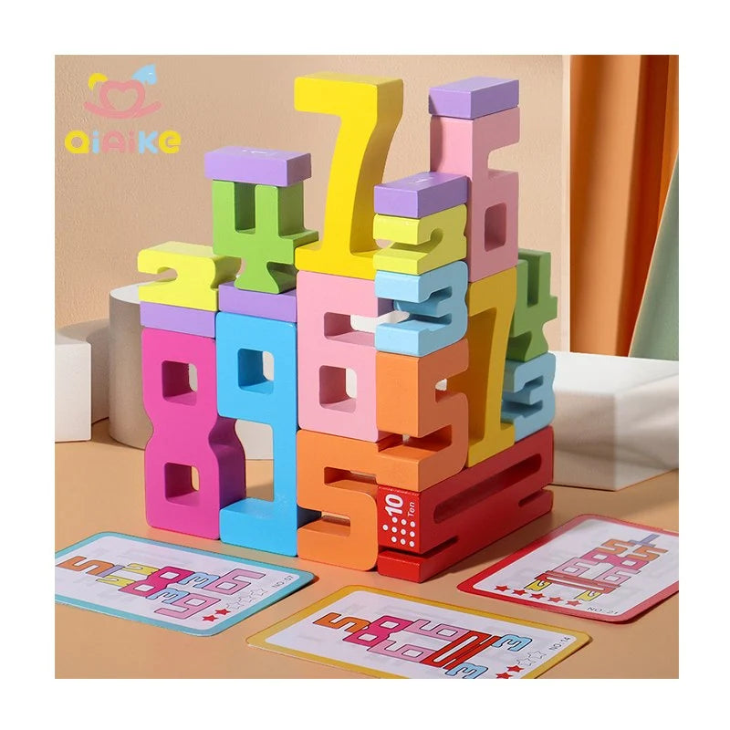 3D Wooden Number Blocks Puzzle Set | Educational Toy for Kids