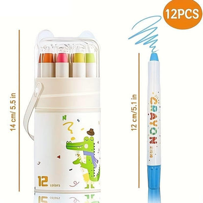 12 Color Twist Crayons for Toddlers (Non-Toxic, Washable)