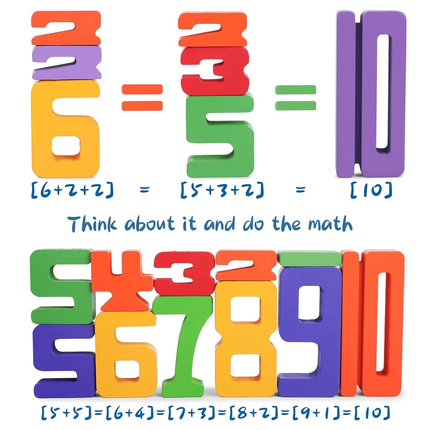 3D Wooden Number Blocks Puzzle Set | Educational Toy for Kids