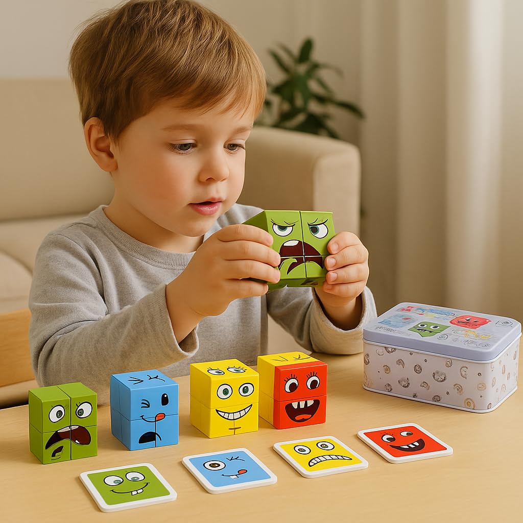 Expression Blocks Interactive Face-Changing Puzzle for Kids - Kookikids™