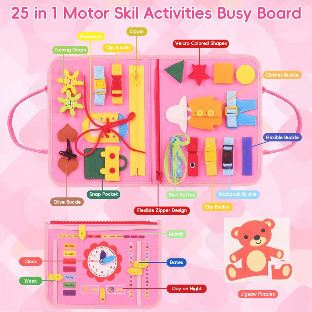 Montessori Busy Book (19+ Activities in 1) for 1-6 Year Old