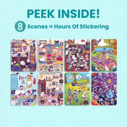 500+ Cat Sticker Book with 8 Coloring Pages (Ages 2 -8 Years)