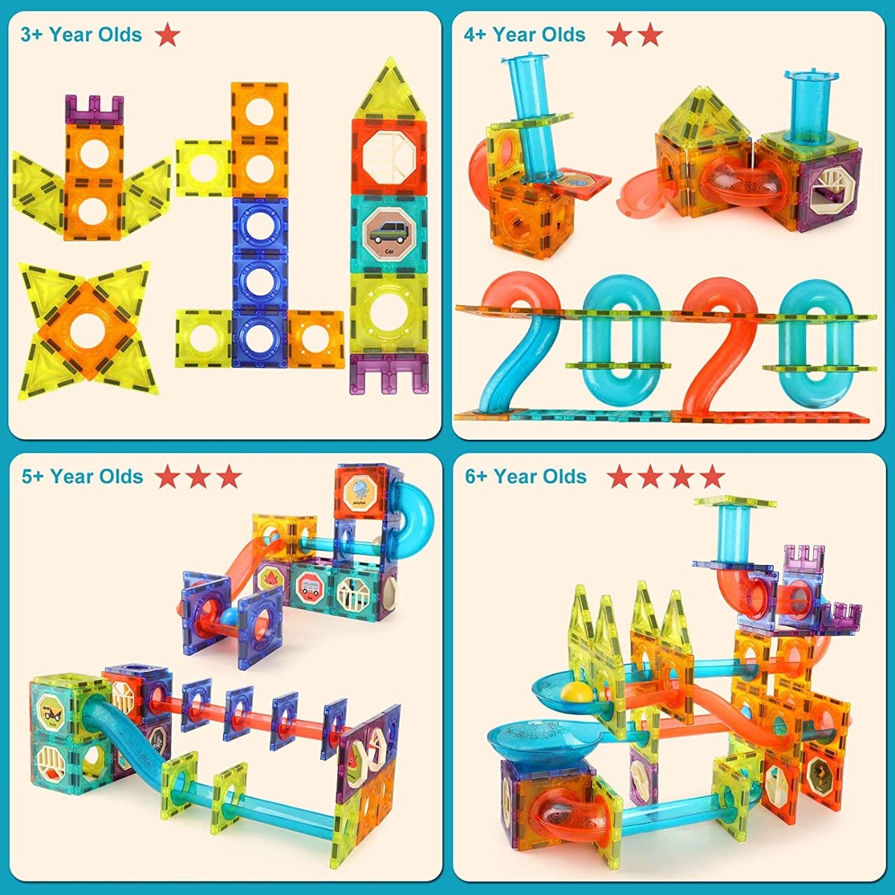Light Magnetic Tiles- Building Blocks  (Age 3+)