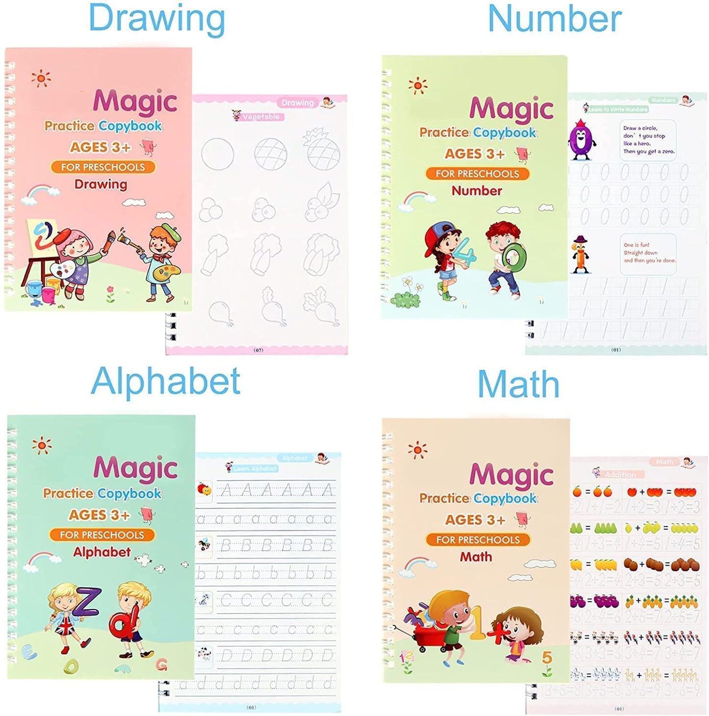 Kids Handwriting Practice Book (Reusable)