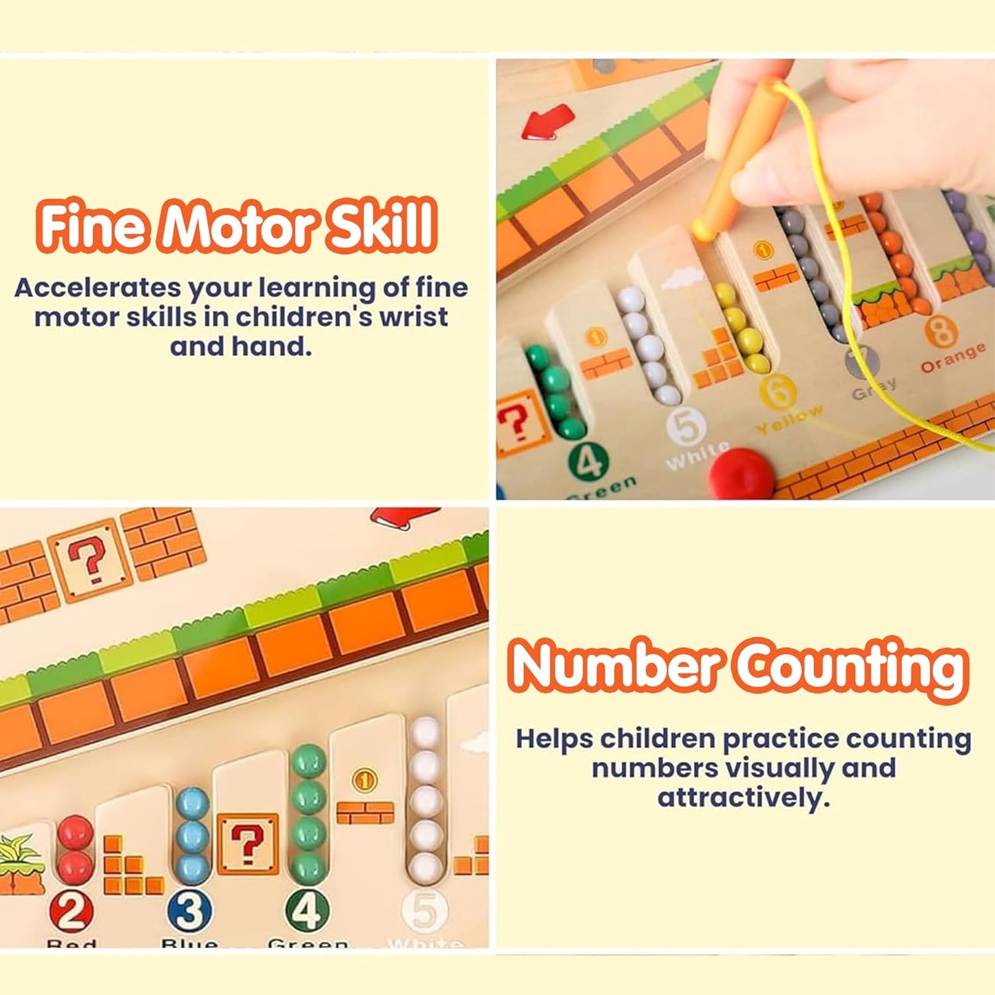 Wooden Magnetic Skill Development Board (Age 3+)