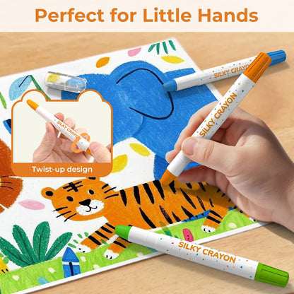 12 Color Twist Crayons for Toddlers (Non-Toxic, Washable)
