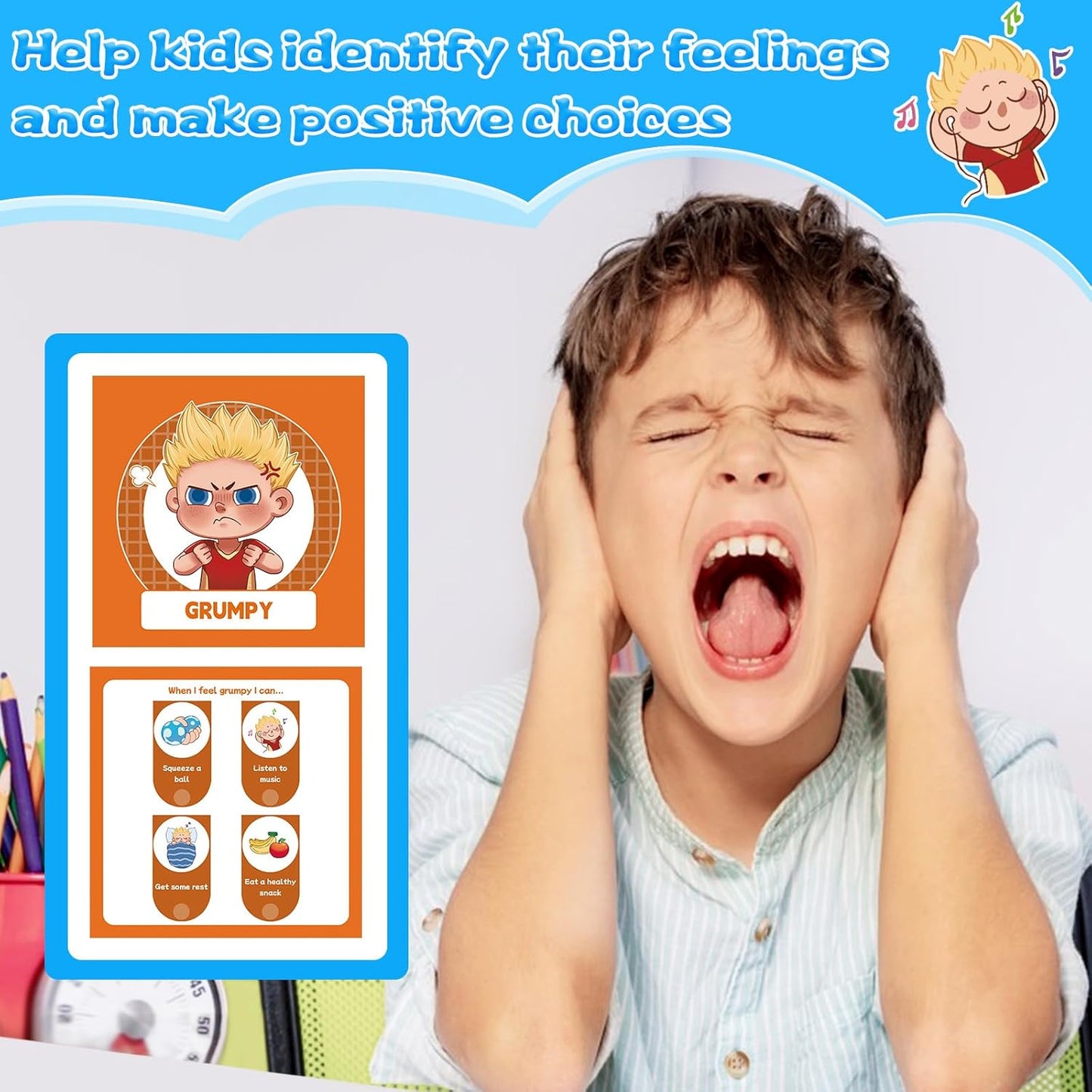 Feelings Flipbook for Kids: 22 Moods/Emotions ADHD & Autism