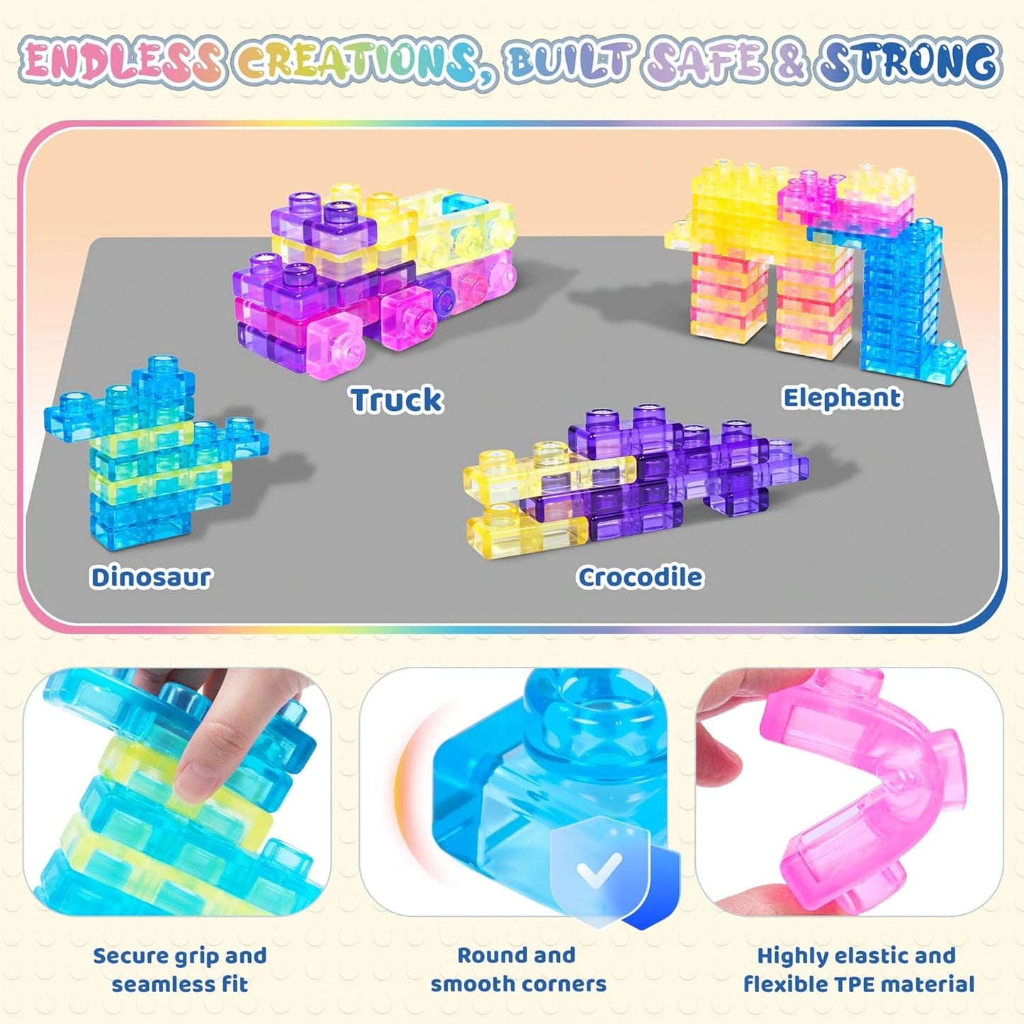 KookiKids SquishCraft – Squishy Stacking Toy That Builds Focus & Creativity