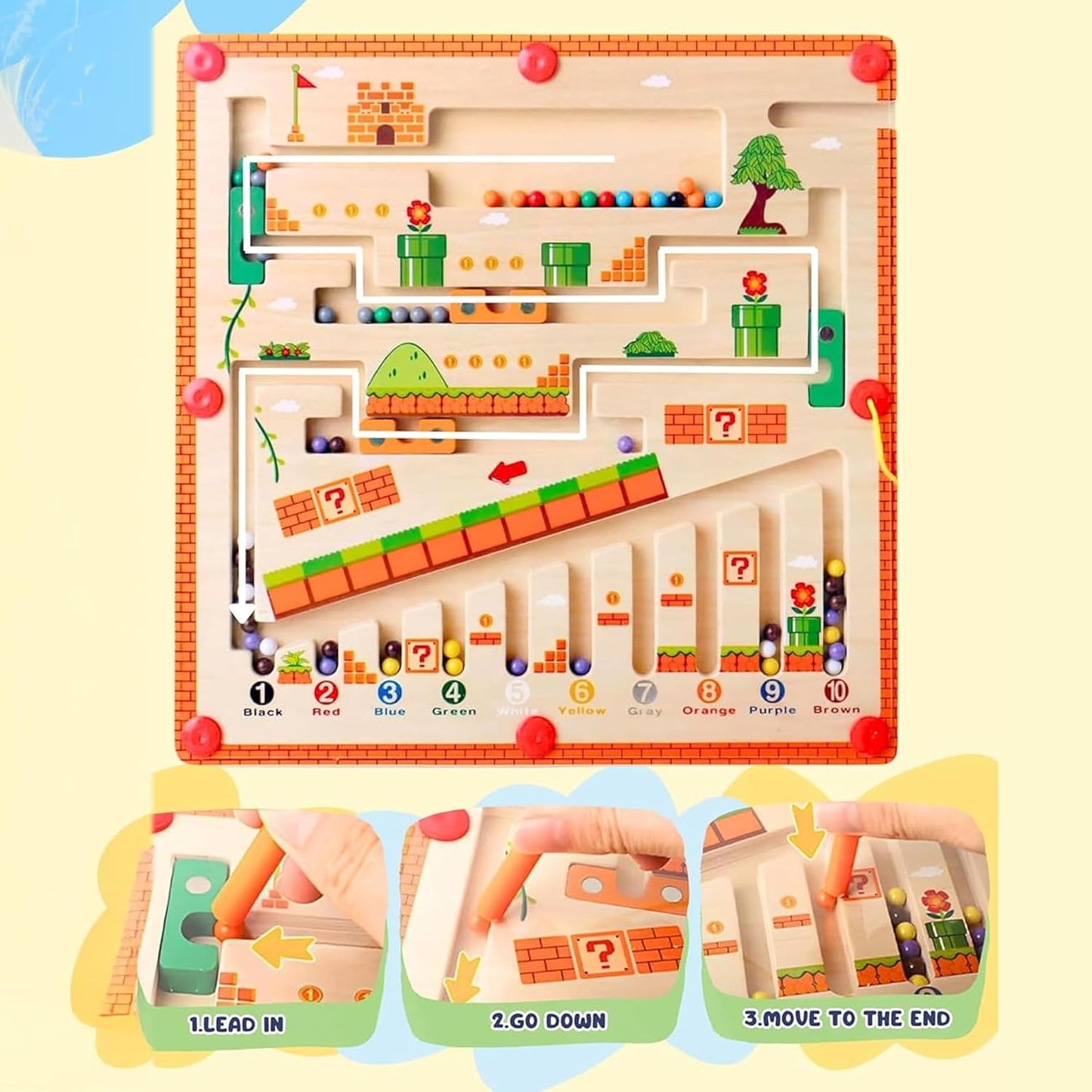 Wooden Magnetic Skill Development Board (Age 3+)