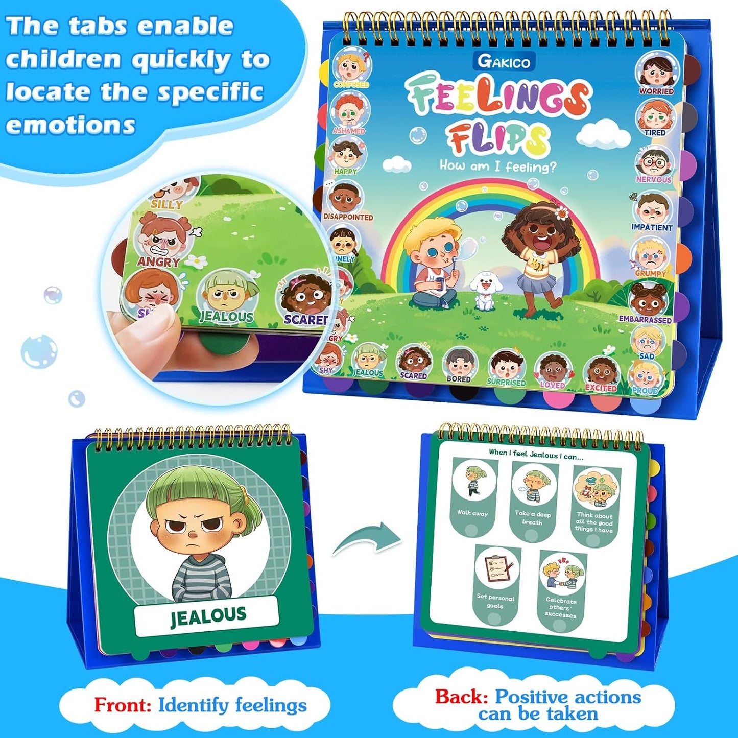 Feelings Flipbook for Kids: 22 Moods/Emotions ADHD & Autism