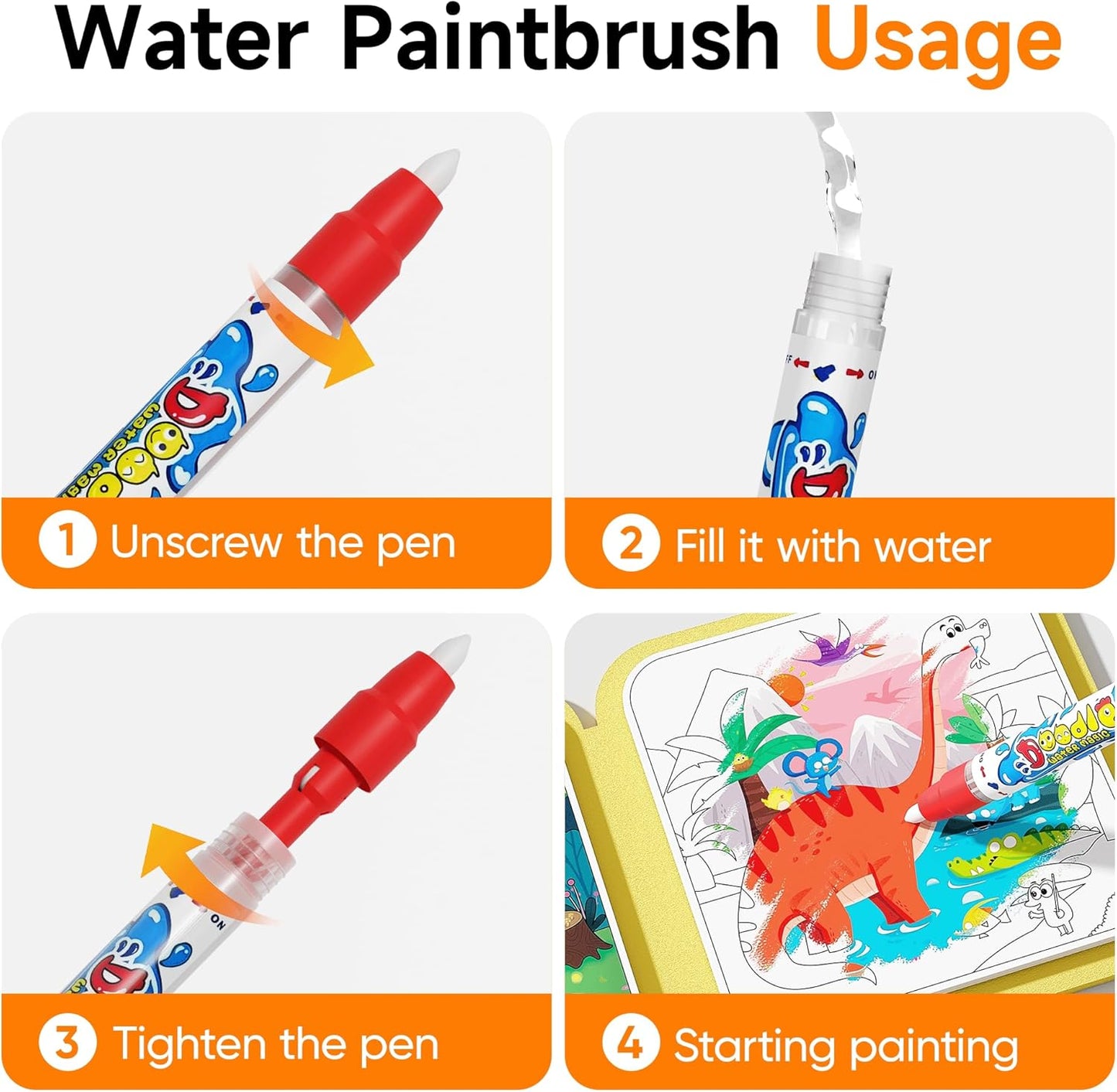 Reusable water painting book- Pack of 3