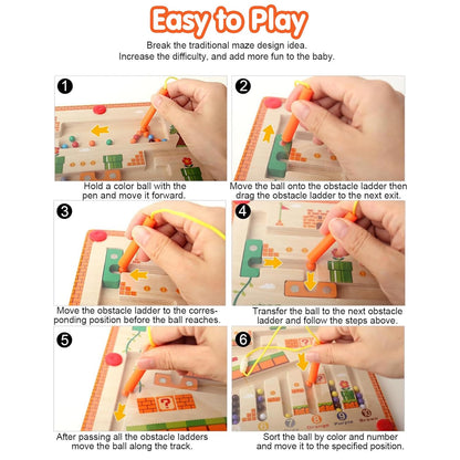 Wooden Magnetic Skill Development Board (Age 3+)