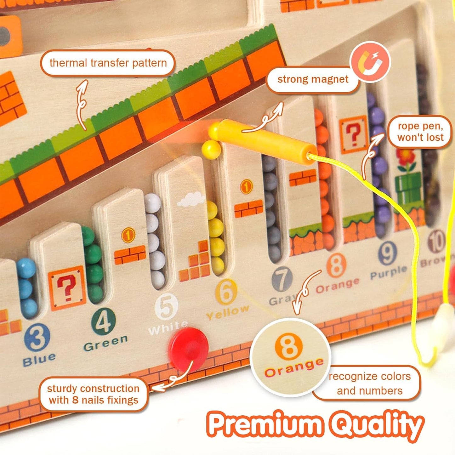 Wooden Magnetic Skill Development Board (Age 3+)