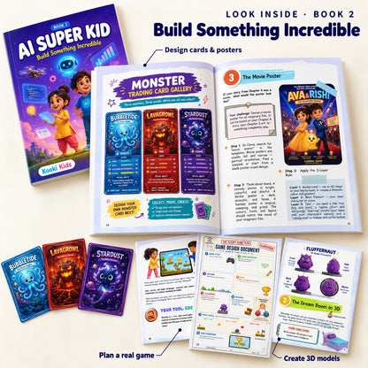 Teach Your Child to Build With AI, Pack of 2 books ( Part 1 & 2 )( Ages 8 - 15 )
