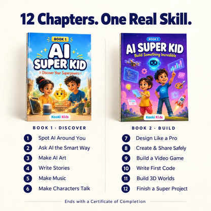 Teach Your Child to Build With AI, Pack of 2 books ( Part 1 & 2 )( Ages 8 - 15 )
