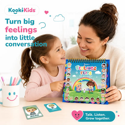 Feelings Flipbook for Kids – Name & Calm 22 Big Emotions, Fewer Meltdowns (Ages 3–8)