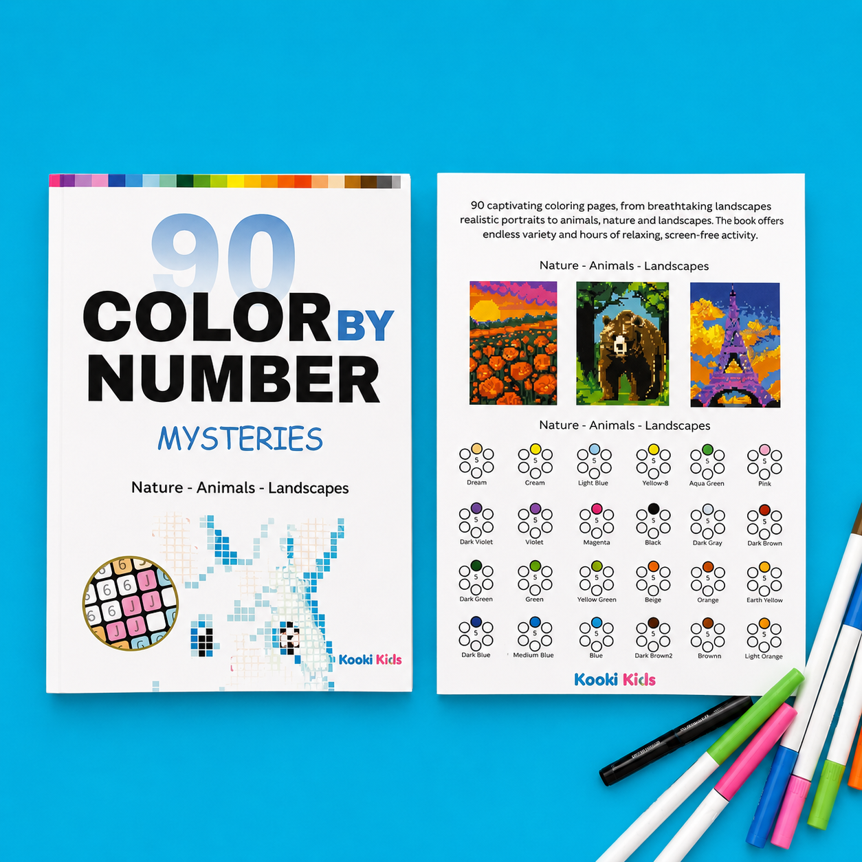 Black Edition & White Edition Color By Number Book (Combo)