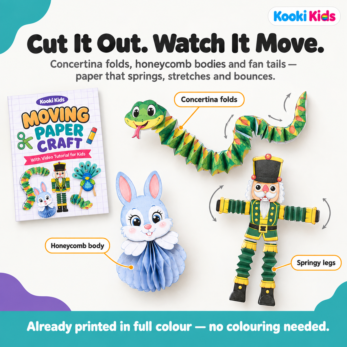 3 Fun & Creative Paper Craft Book Sets for Kids with Step-by-Step Video Tutorials | Pack of 3 | Ages 4+