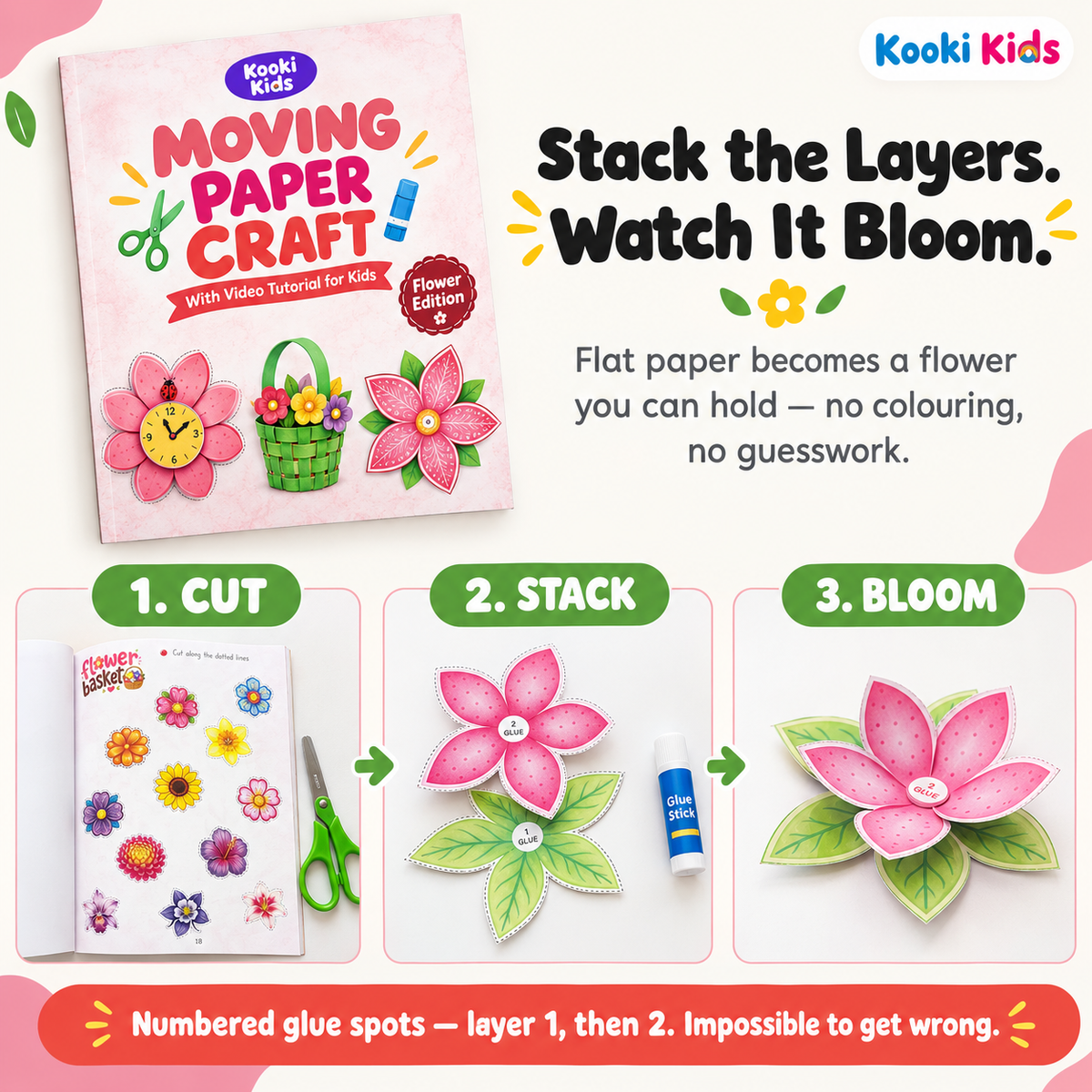 3 Fun & Creative Paper Craft Book Sets for Kids with Step-by-Step Video Tutorials | Pack of 3 | Ages 4+