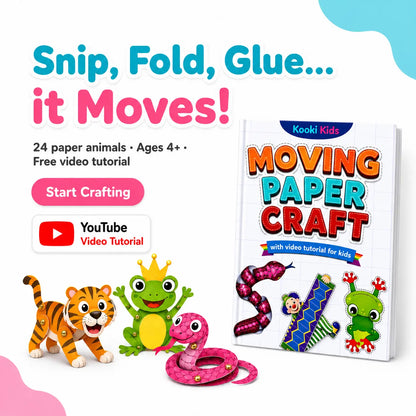 Moving Paper Craft for Kids with Video Tutorials | Ages 4+
