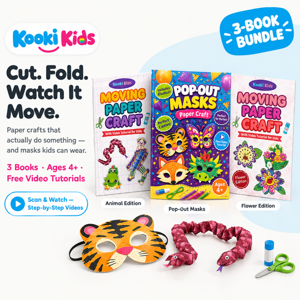 3 Fun & Creative Paper Craft Book Sets for Kids with Step-by-Step Video Tutorials | Pack of 3 | Ages 4+