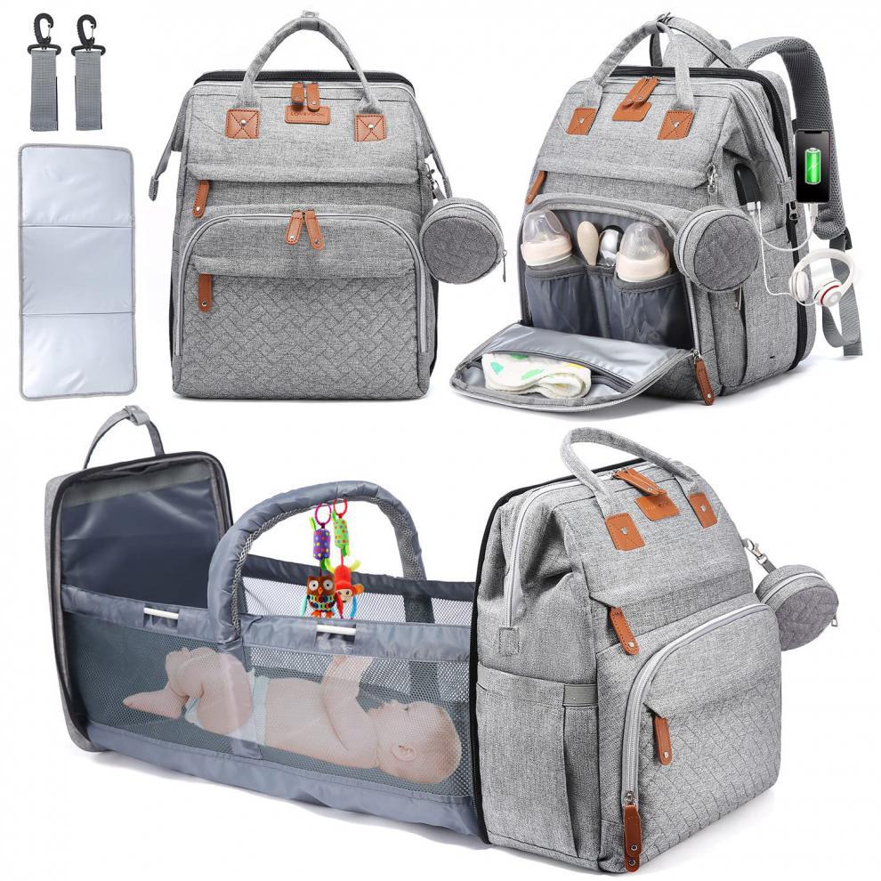 Diaper Changing Backpack with Multi-Pocket Storage