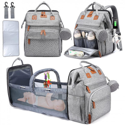 Diaper Changing Backpack with Multi-Pocket Storage