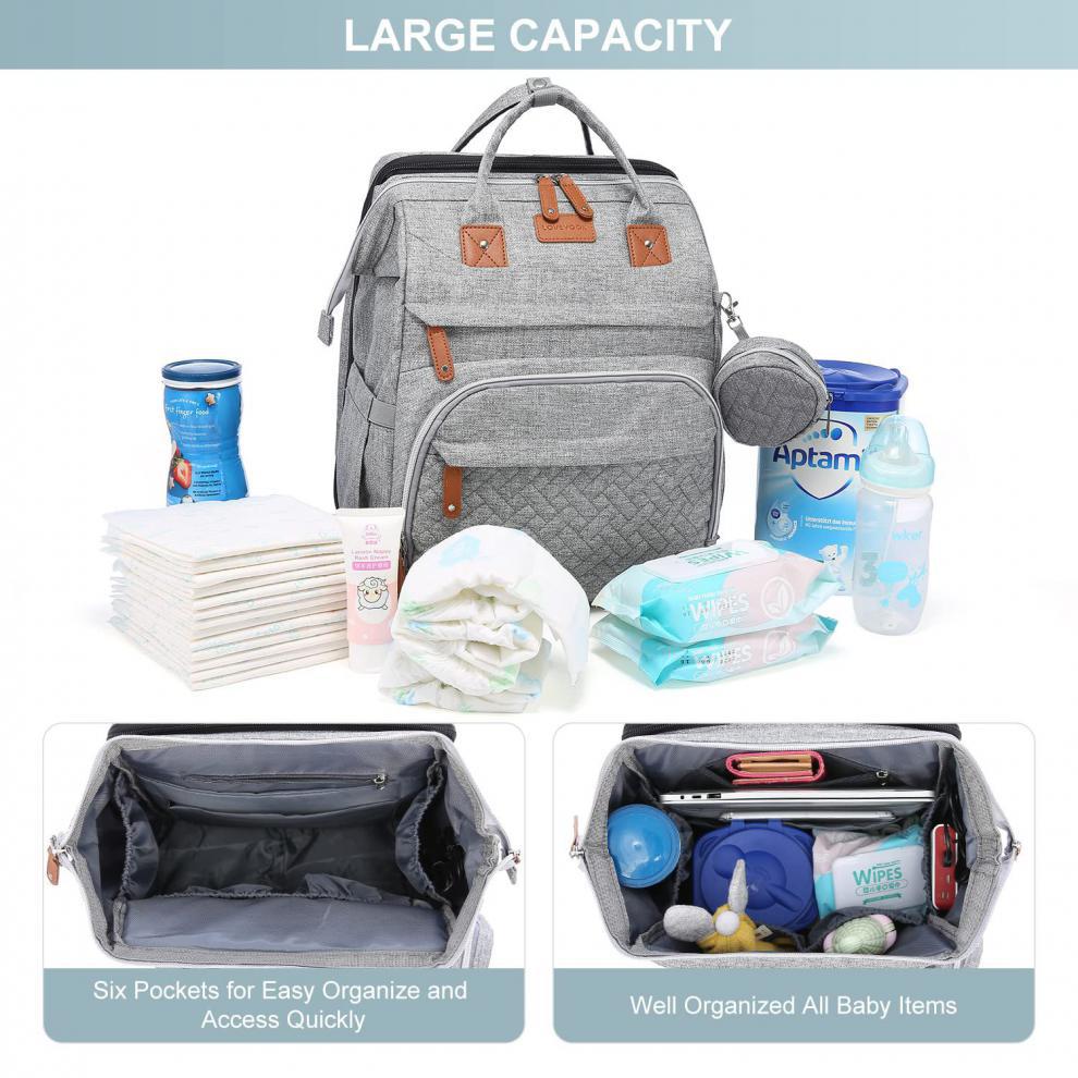 Diaper Changing Backpack with Multi-Pocket Storage