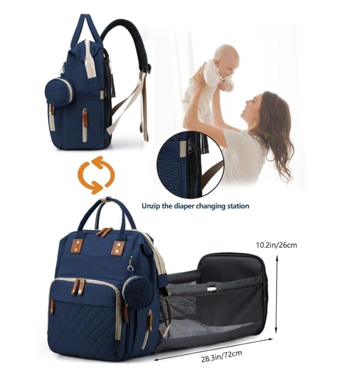 Diaper Changing Backpack with Multi-Pocket Storage