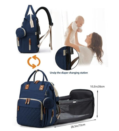 Diaper Changing Backpack with Multi-Pocket Storage