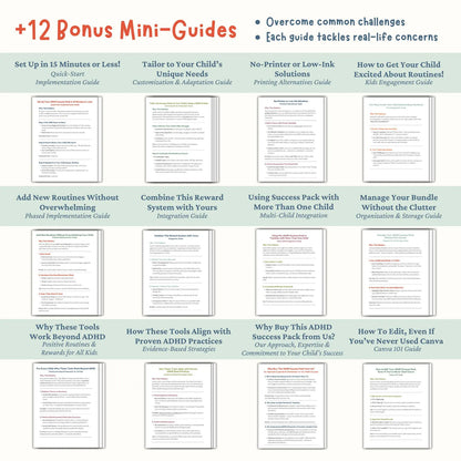 Children ADHD Printables ( 30+ Worksheets and 12 Mini Guides )